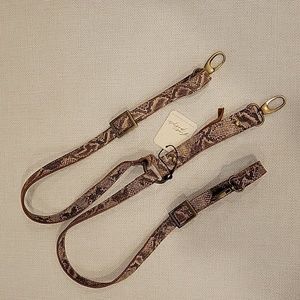 Free people leather Brown animal print Suspenders XS/S